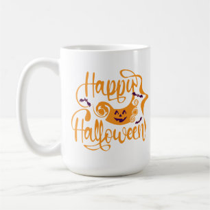 Taza De Café Felices murciélagos de Halloween jack o lantern Co