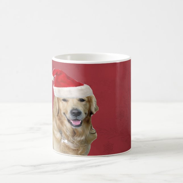 Taza De Café Felices Navidad del golden retriever (Centro)
