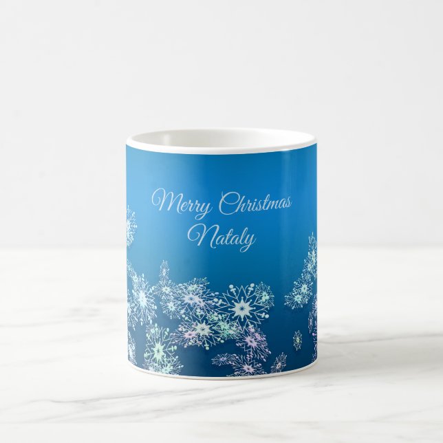Taza De Café Felices Navidad. Greeting.Name. (Centro)