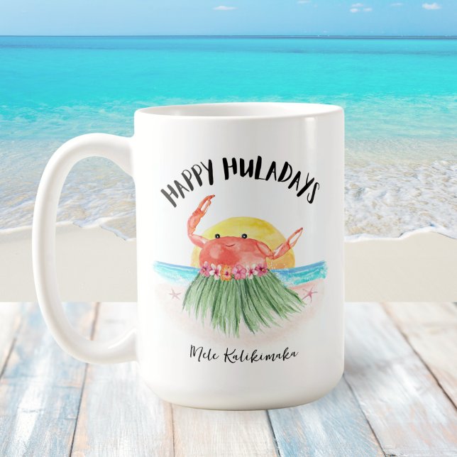 Taza De Café Felices Navidades de Playa Tropical de Huladays Cr (Subido por el creador)