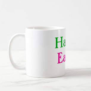 Taza De Café Felices pascuas los niños de color verde rosa añad
