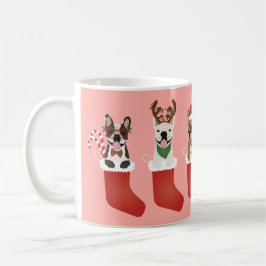 Taza De Café Felices Pawlidays Navidades de Bulldoges franceses