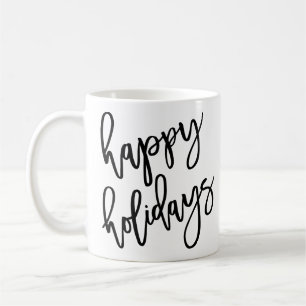 Taza De Café Felices vacaciones, letras modernas