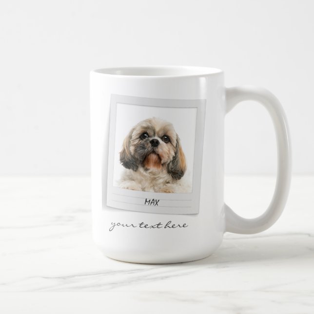 Taza De Café Felices vacaciones Mascota fotograma personalizado (Derecha)