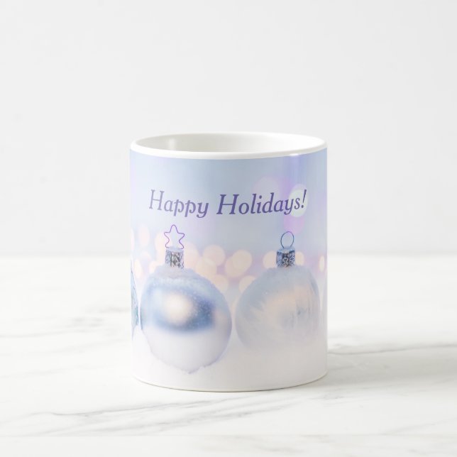 Taza De Café Felices vacaciones Navidades de Blue Baubles (Centro)