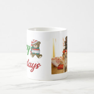 Taza De Café Felices vacaciones Navidades de Teddy Bear guión d