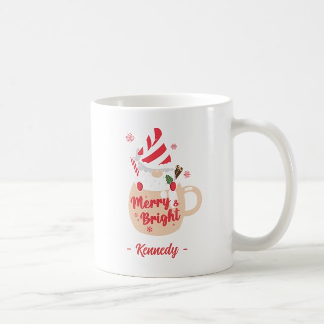 Taza De Café Felices vacaciones - Pink Mug Hot Cocoa Merry & Br (Derecha)