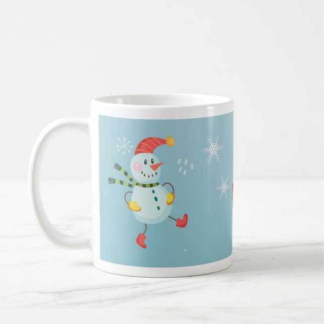 Taza De Café Felices vacaciones Snowman (Izquierda)
