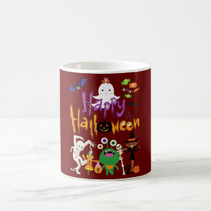 Taza De Café Felices y felices niños de Halloween adorables