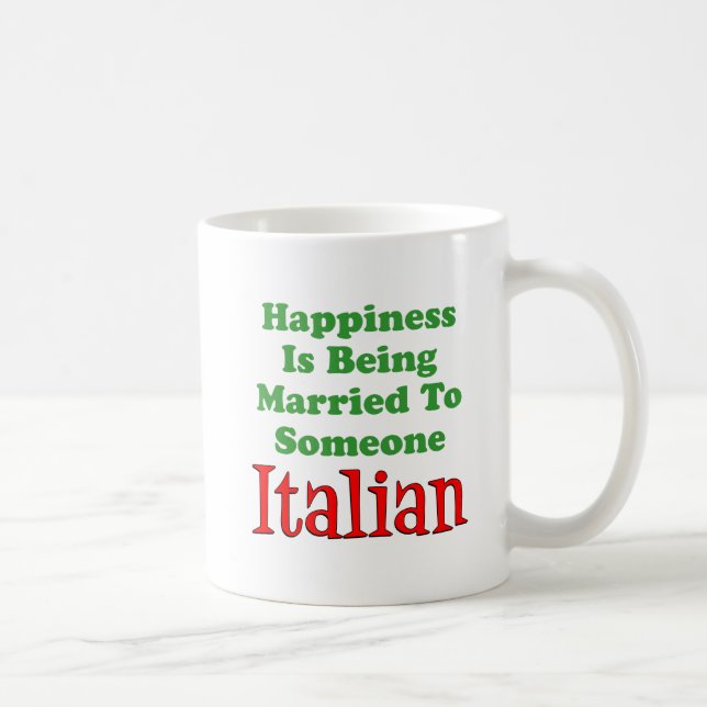 Taza De Café Felicidad Casada Con Alguien Italiano (Derecha)
