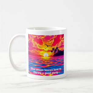 Taza De Café Felicidad de Atardecer Tropical
