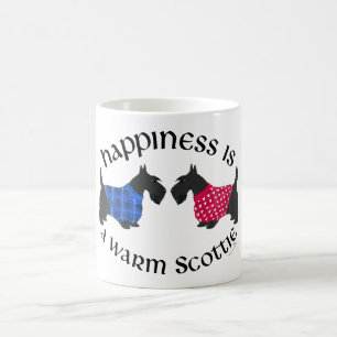 Taza De Café Felicidad de los Terriers Escoceses Negros