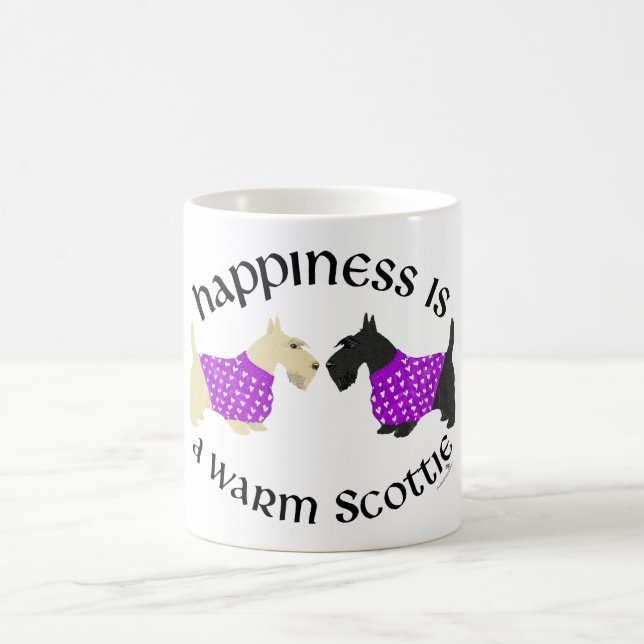 Taza De Café Felicidad en Escocia negra y en llantas (Centro)