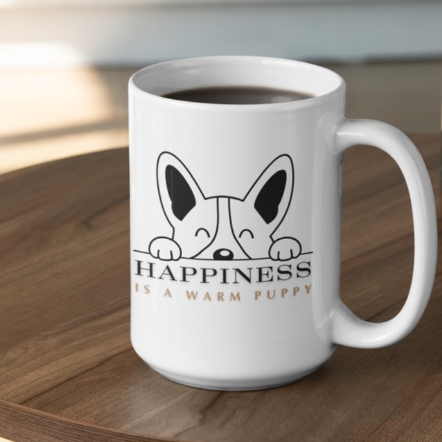 Taza De Café Felicidad personalizable es cachorro cálido (Subido por el creador)