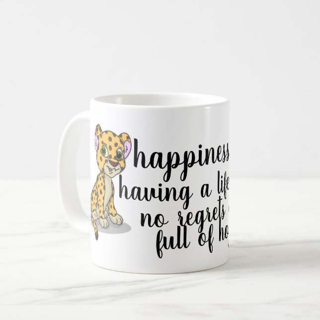 Taza De Café Felicidad y vibraciones a Cheetah (Anverso izquierdo)