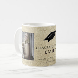 Taza De Café Felicidades al graduado rústico Foto Graduación