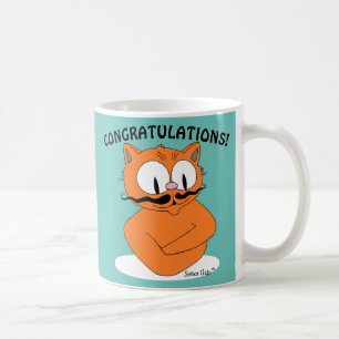 Taza De Café ¡FELICIDADES! ¡ERES EL HOMBRE! Gato de Dibujos Ani