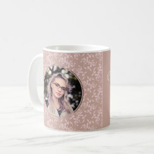 Taza De Café Felicidades Foto de Graduación Pink Rococo