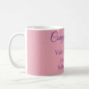 Taza De Café Felicidades graduado añade el nombre de la escuela