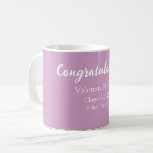 Taza De Café Felicidades graduado añade el nombre de la escuela
