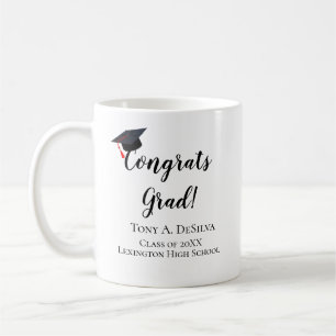 Taza De Café Felicidades Graduado Graduación Personalizada