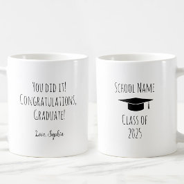 Taza De Café Felicidades Graduado Personalizado