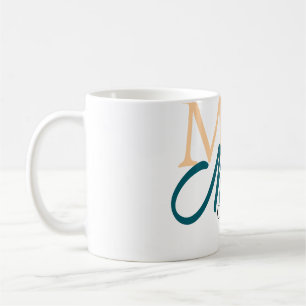 Taza De Café Felicidades monograma de graduación naranja azul a