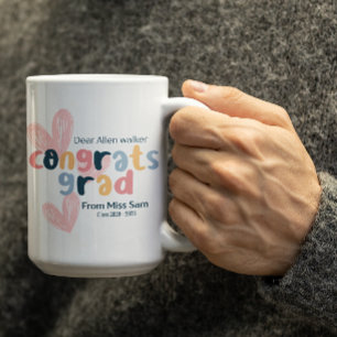 Taza De Café Felicidades personalizables por graduación
