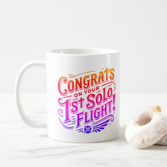 Taza De Café Felicidades por tu primer café solo (Con donut)