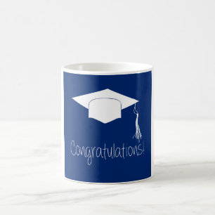 Taza De Café Felicitaciones azul y blanco