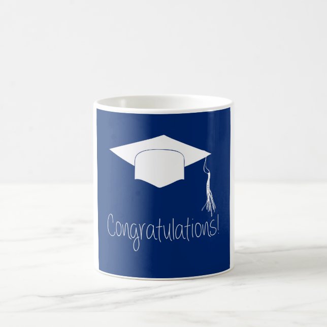 Taza De Café Felicitaciones azul y blanco (Centro)