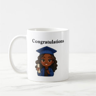 Taza De Café Felicitaciones Blue Cap & Gown Mug