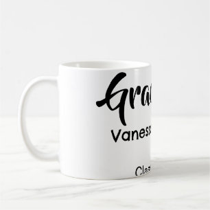 Taza De Café Felicitaciones graduado nombre fecha año clase uni