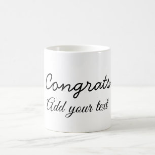 Taza De Café Felicitaciones mínimas simples graduación agregue