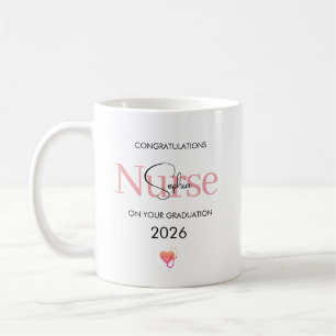 Taza De Café Felicitaciones personalizadas de graduación de enf