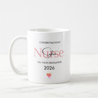 Taza De Café Felicitaciones personalizadas de graduación de enf
