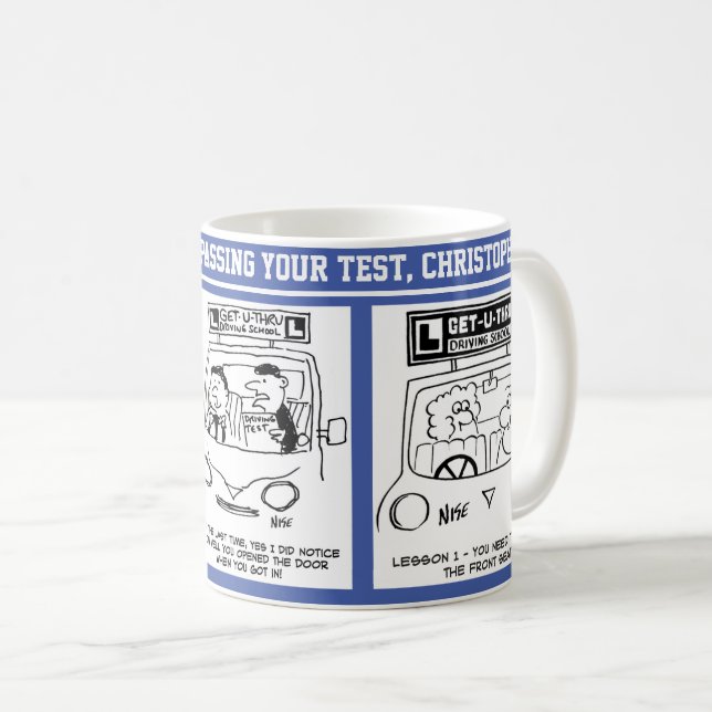 Taza De Café Felicitaciones por aprobar la prueba de conducción (Anverso derecho)