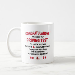 Taza De Café Felicitaciones por aprobar tu prueba de conducció