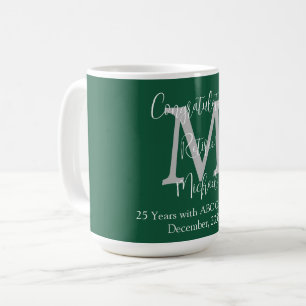 Taza De Café Felicitaciones por jubilación, nombre de monograma