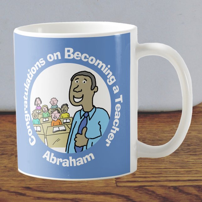 Taza De Café Felicitaciones por ser profesor masculino (Subido por el creador)