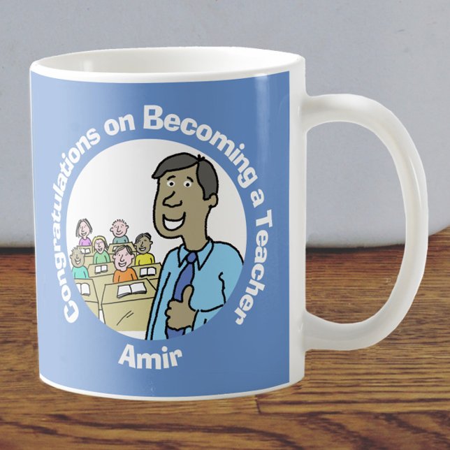 Taza De Café Felicitaciones por ser profesor masculino (Subido por el creador)