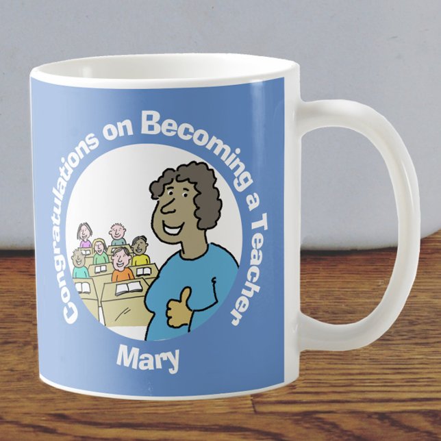 Taza De Café Felicitaciones por ser profesora femenina (Subido por el creador)