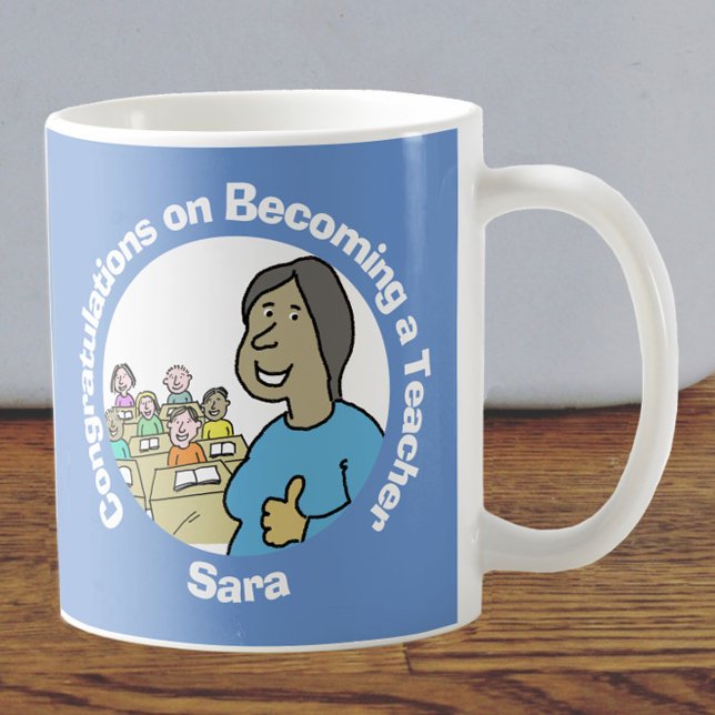Taza De Café Felicitaciones por ser profesora femenina (Subido por el creador)