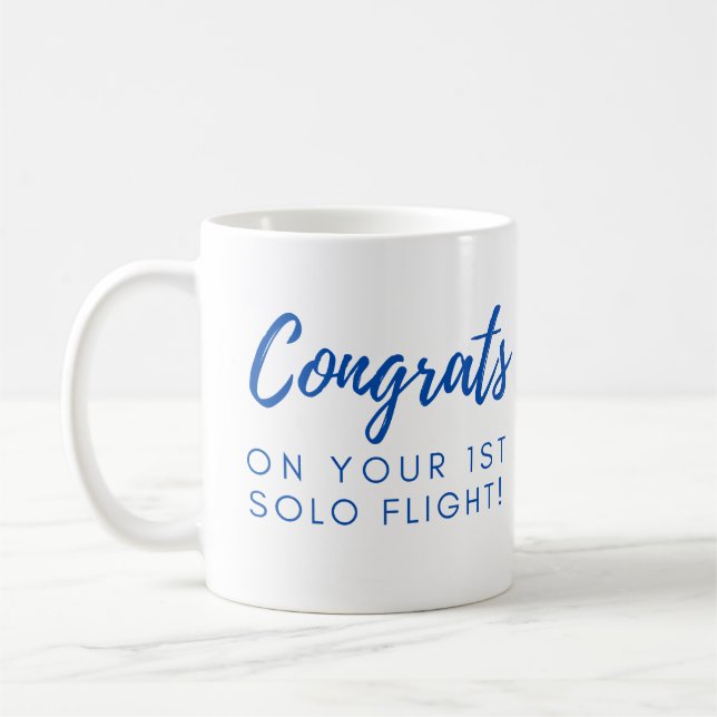 Taza De Café Felicitaciones por tu primer solo - personalizable (Izquierda)