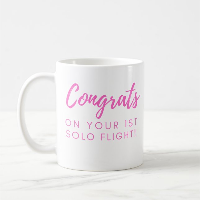Taza De Café Felicitaciones por tu primer vuelo en solitario (Izquierda)