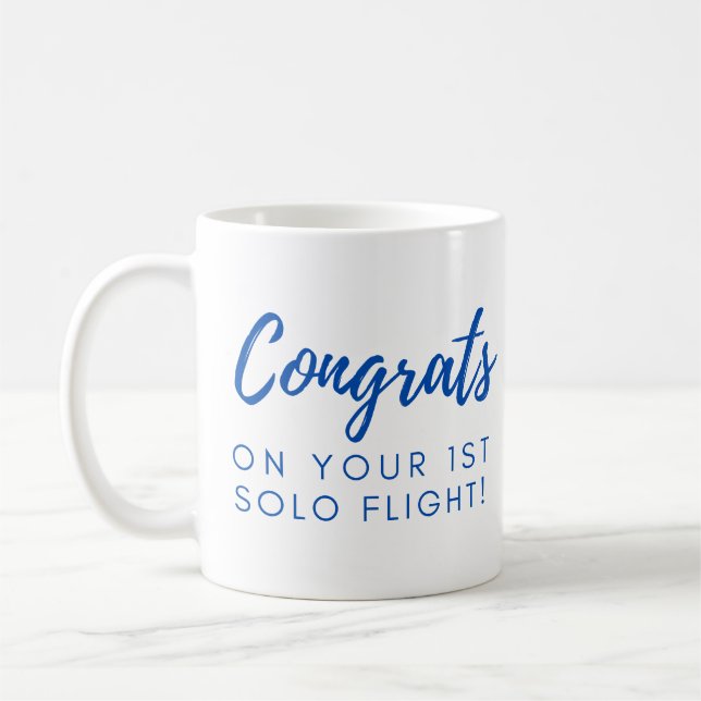 Taza De Café Felicitaciones por tu primer vuelo en solitario (Izquierda)