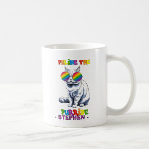 Taza De Café Feline The Purride - Gato LGBTQ del Orgullo Guay