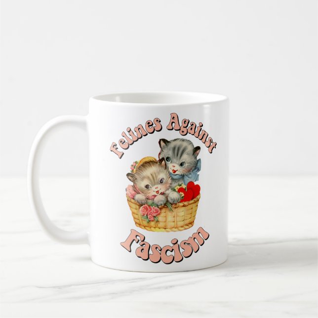Taza De Café Felinos contra el fascismo (Izquierda)