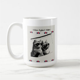 Taza De Café Felinos Contra Los Felones. Blanca