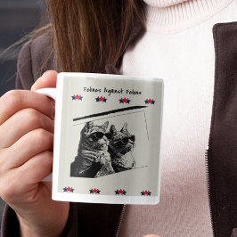 Taza De Café Felinos Contra Los Felones. Estrellas. Meme